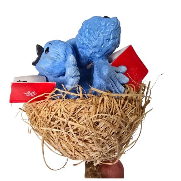 Blue Bird Christmas Ornament Clip On Nest Holiday Blue Jay Singing Trio Hallmark - Picture 6 of 8